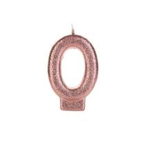 VELA BRONZE GLITTER NÚMERO 0 - Decoração para Festas