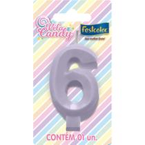 Vela Candy Lilás - 01 Unidade - Festcolor Vela Candy Lilás - 01 Unidade - Festcolor