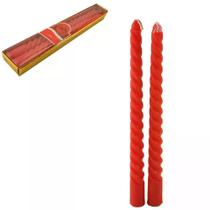 Vela Castical Espiral Red 2Pcs 20Cm