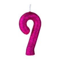 Vela Cintilante Glitter Pink Numero 9