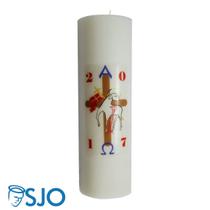 Vela Círio Pascal Cordeiro e Cruz 9,5x30cm Vela Círio Pascal Cordeiro e Cruz 9,5x30cm