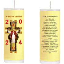Vela Círio Pascal Da Família Cristo Amarela - Encanto velas decorativa