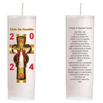 Vela Círio Pascal Da Família Cristo Branco - Encanto velas decorativa