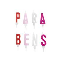 Vela Colorida Parabéns - 8 Velas para Aniversário