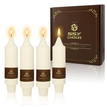 Vela cônica Jaohoo Ivory 13 cm, sem perfume, sem gotejamento, pacote com 4 Vela cônica Jaohoo Ivory 13 cm, sem perfume, sem gotejamento, pacote com 4