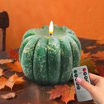 Vela de abóbora sem chama para decoração de outono ARIKJ com temporizador remoto Vela de abóbora sem chama para decoração de outono ARIKJ com temporizador remoto