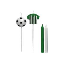 Vela de Aniversário Camisa Futebol Verde e Branco - 08 und - Silver Plastic