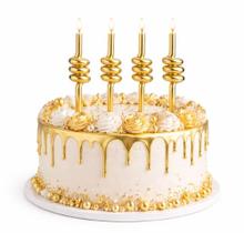 Vela de Aniversário Design Tubo Dourada Tubular Gold