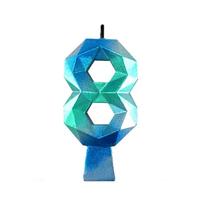 Vela de Aniversário Diamante Azul e Verde