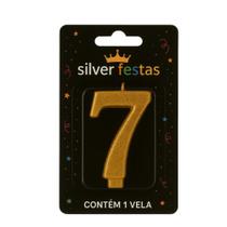 Vela de Aniversário Dourada N7 Silver