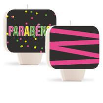 Vela de Aniversário Dupla Face Festa Neon - 01 unidade - Cromus