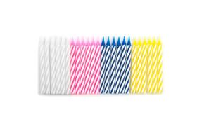 Vela de aniversário listrada Fox Run multicolorida 6x6x6 cm