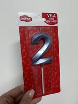 Vela de Aniversário Metálica Número 2 Cromus Festas - Inspire sua Festa Loja Vela de Aniversário Metálica Número 2 Cromus Festas - Inspire sua Festa Loja