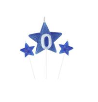 Vela de Aniversário New Star Azul - Número 0