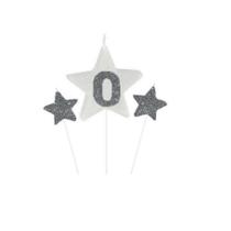Vela de Aniversário New Star Prata - Número 0 Vela de Aniversário New Star Prata - Número 0