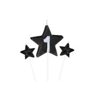 Vela de Aniversário New Star Preto - Número 1 - Curifest