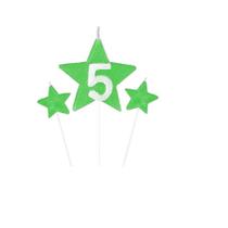 Vela de Aniversário New Star Verde - Número 5