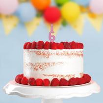 Vela de Aniversário Nº 6 Rosa Bebê Combat Kit com 1 Unidade