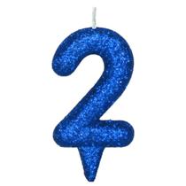 Vela De Aniversário Número Magic Glitter Azul