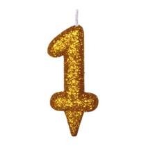 Vela De Aniversário Número Magic Glitter Dourado