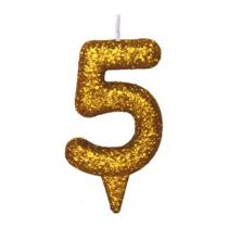 Vela De Aniversário Número Magic Glitter Dourado Vela De Aniversário Número Magic Glitter Dourado