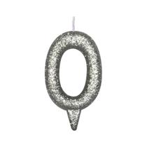 Vela De Aniversário Número Magic Glitter Prata