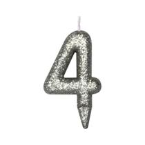 Vela De Aniversário Número Magic Glitter Prata Vela De Aniversário Número Magic Glitter Prata