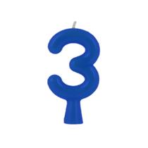 Vela De Aniversário Número Neon Azul