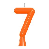 Vela De Aniversário Número Neon Laranja