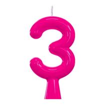 Vela De Aniversário Número Neon Rosa