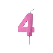 Vela de aniversário números Design cor Rosa Metalizada Festa