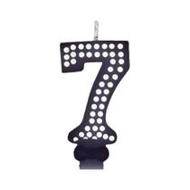 Vela de Aniversário Poá Preto - N7