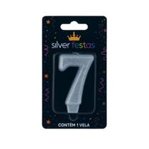 Vela de Aniversário Prata N7 Silver