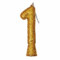 Vela de Aniversário Puro Glitter Dourada