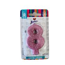 Vela de aniversario rosa n 8