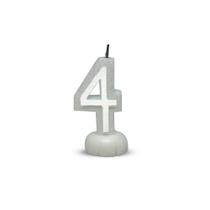 Vela de Aniversário Super Vela Branca - Número 4 Vela de Aniversário Super Vela Branca - Número 4