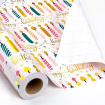 Vela de aniversário Yarcony em rolo de papel de embrulho 43cm x 10m Vela de aniversário Yarcony em rolo de papel de embrulho 43cm x 10m