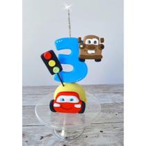 Vela de Biscuit Carros- Relâmpago Mcqueen Idade:3 anos