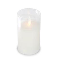 Vela De Led Chama Viva SPA Copo Vidro Grande 15x7,5cm