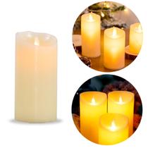Vela de Led Cintilante Parafina Grande 20cm Chama Viva