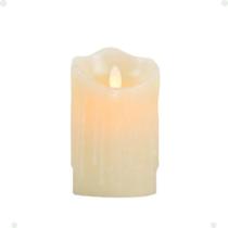 Vela de LED Decorativa Parafina Escorrida 12 e 5cm Chama Artificial Cintilante Branco Rio Tijucas Vela de LED Decorativa Parafina Escorrida 12 e 5cm Chama Artificial Cintilante Branco Rio Tijucas