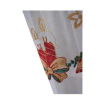 Vela de natal bordado cortina curta sala estar quarto decoração do feriado gaze fina cortina curta Vela de natal bordado cortina curta sala estar quarto decoração do feriado gaze fina cortina curta