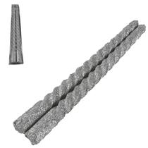 Vela de natal p/ castical 20cm com glitter - prateada Vela de natal p/ castical 20cm com glitter - prateada