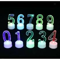 Vela de Número Led Colorido Festa Vela de Número Led Colorido Festa