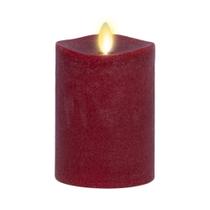Vela de pilar cintilante operada por bateria LED sem chama Luminara Red 3x4,5 cm Vela de pilar cintilante operada por bateria LED sem chama Luminara Red 3x4,5 cm