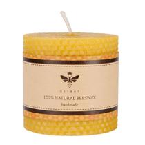 Vela de pilar de cera de abelha DEYBBY Cera de abelha pura feita à mão 3x3cm Vela de pilar de cera de abelha DEYBBY Cera de abelha pura feita à mão 3x3cm