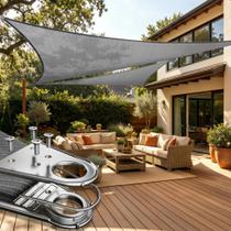 Vela de Sombreamento ColourTree 6 m Cinza Triangular UPF50 260 GSM