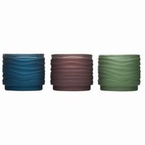 Vela de vidro votiva TIKI em cores variadas 255 ml Vela de vidro votiva TIKI em cores variadas 255 ml
