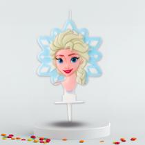 Vela decorada festa Frozen Princesa Elsa decoração aniversá Vela decorada festa Frozen Princesa Elsa decoração aniversá