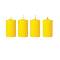 Vela Decorativa amarelo 4 uni 6cm Decoração